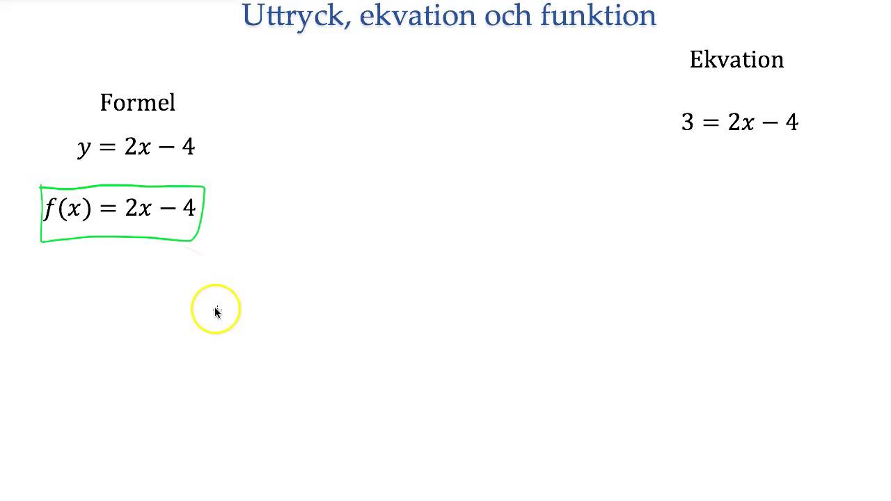 Skillnader algebraiska uttryck, funktioner och ekvationer