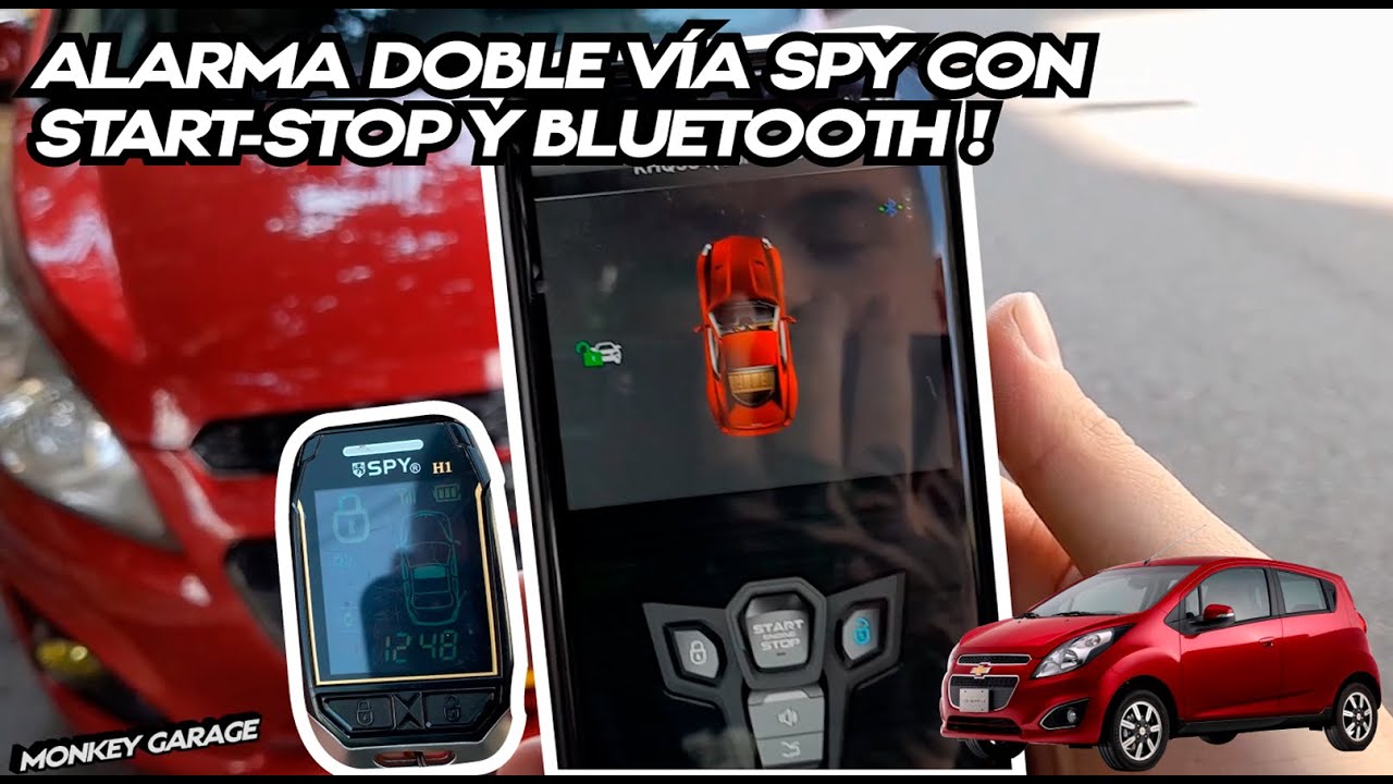 Alarma doble v&iacute;a Spy con start-stop, encendido remoto, luces autom&aacute;ticas y bluetooth en Spark GT