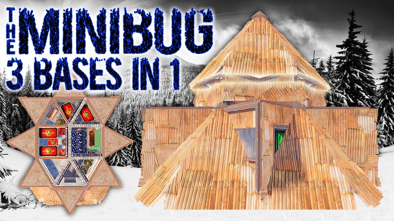MINIBUG 2x1 • Фланговая база • Внешний TC • Укреплённая главная база • RUST 2023