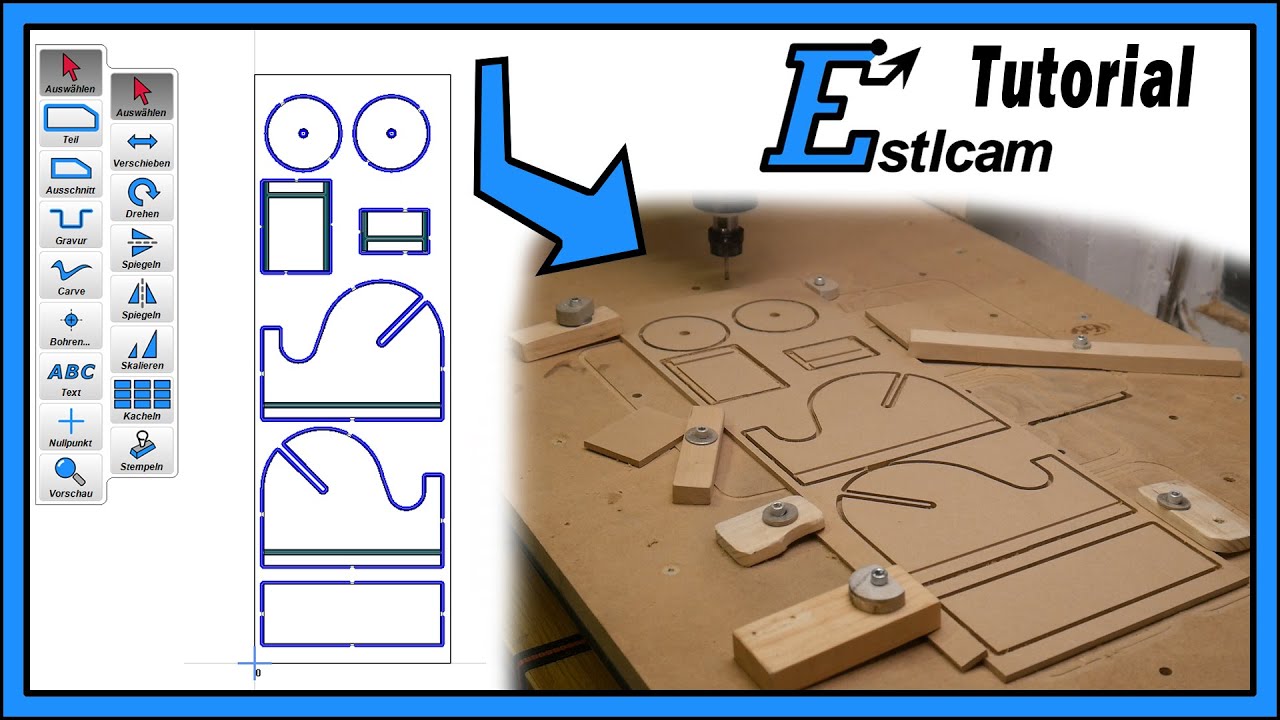 Estlcam Anfänger Tutorial: Wie richte ich das DXF des Klebebandabrollens in Estlcam ein?