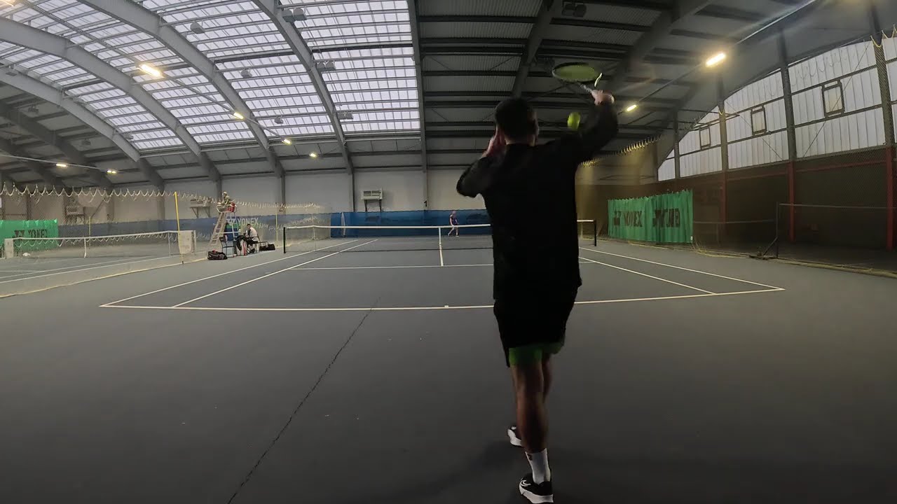 Quater-final single tennis amateur match
