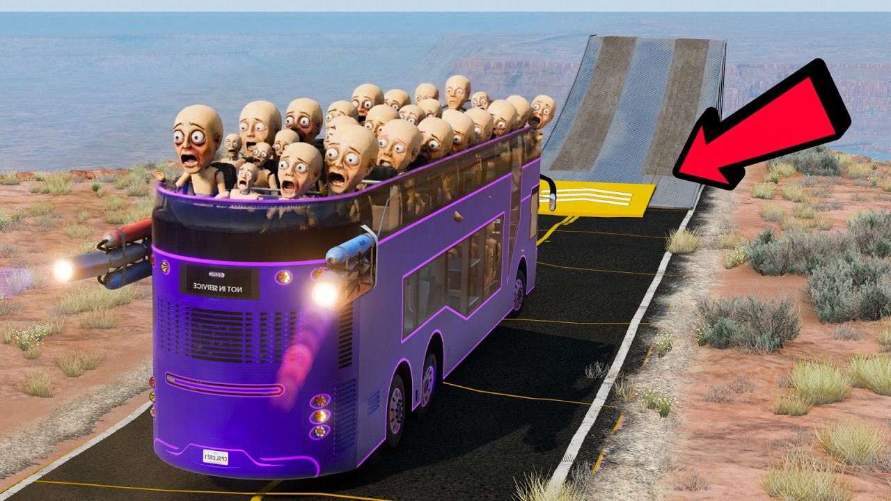 Random Car Crashes with Ramps in BeamNG.drive