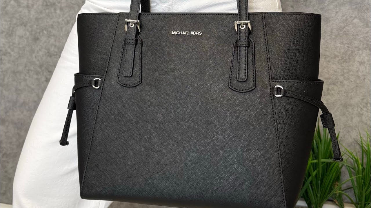 Распаковка сумки MICHAEL KORS Voyager Large Saffiano Leather Tote Bag (black)