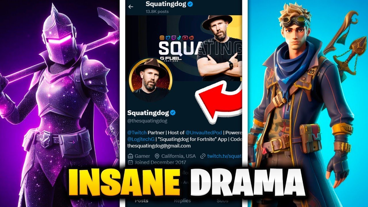 Squatingdog Attacked Online for WHAT?? - Twitter/X Exchanges, Threats & More About Fortnite AI Skins