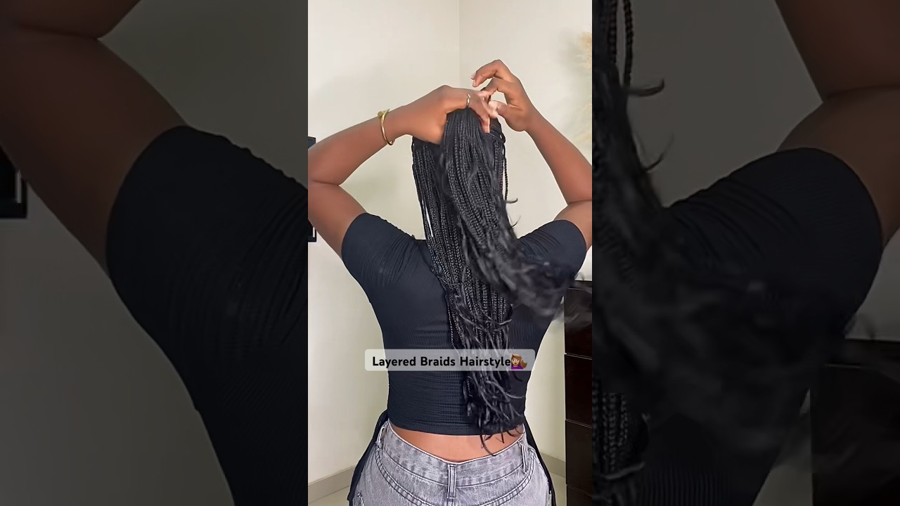 Knotless Layered Braids Hairstyle💇🏽‍♀️✨