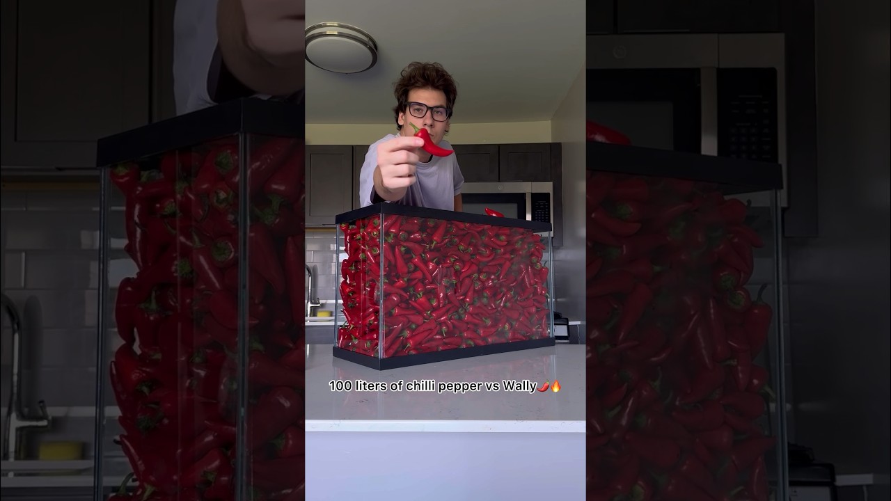 100 liters of chilli pepper vs Wally 🌶️🔥