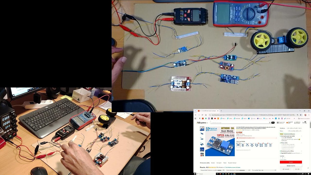 REDUCTORES Y ELEVADORES DE TENSIÓN. PROYECTOS ESP32 ARDUINO. MT3680 XL6009 LM7805 XL4015 LM2596
