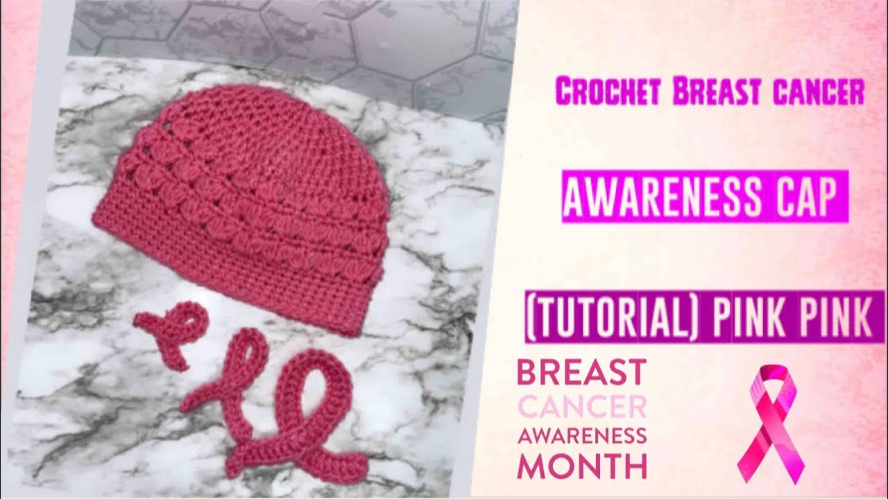 How to Crochet hat Breast cancer Awareness cap (tutorial) pink pink  #crochet #hat #tutorial