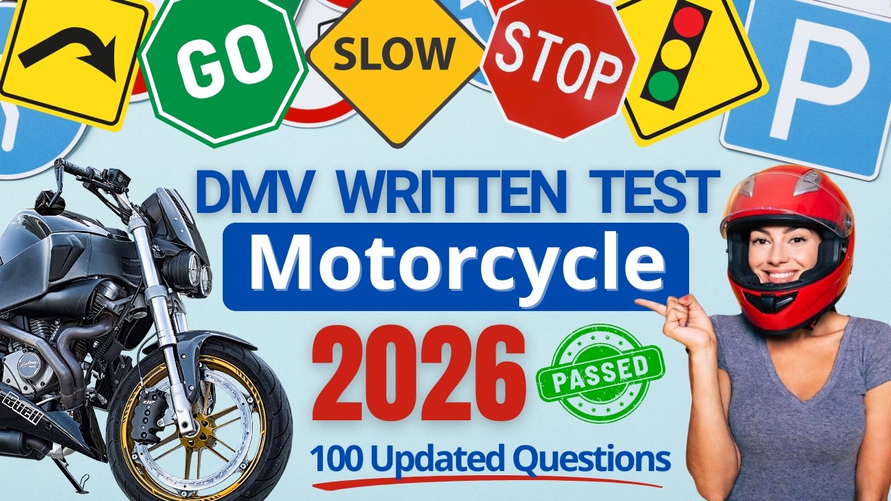 Ultimate Motorcycle Permit Written Test 2026 (100 Questions) | Motorcycle Knowledge Test Study Guide