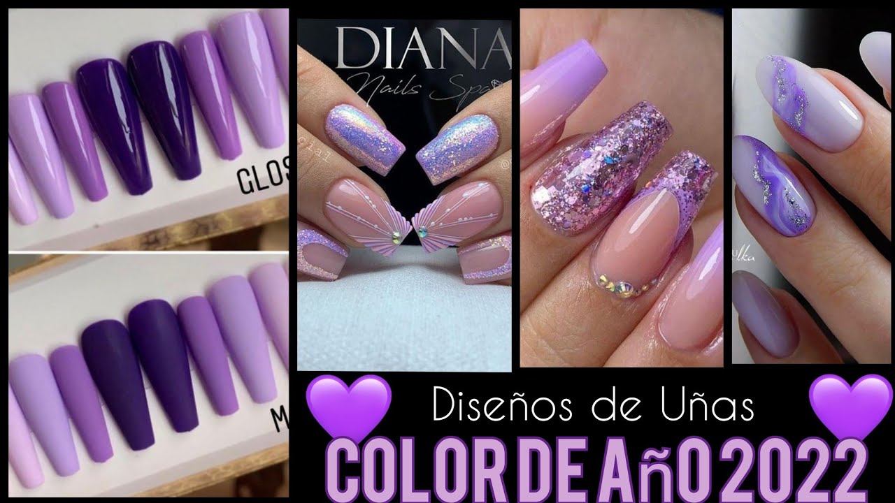 DISEÑOS DE UÑAS ACRÍLICO LILA /UÑAS COLOR DE TENDENCIA 2022/#diseñosdeuñas #UÑASLILA #TENDENCIAUÑAS