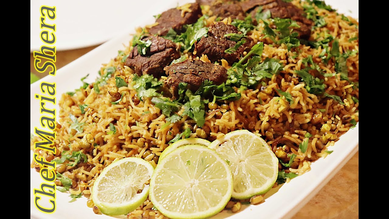 Mash Pulao Afghani - Mung bean rice- Mosh Palaw- Mung Bean Recipe -Chef maria shera-Afghan recipes