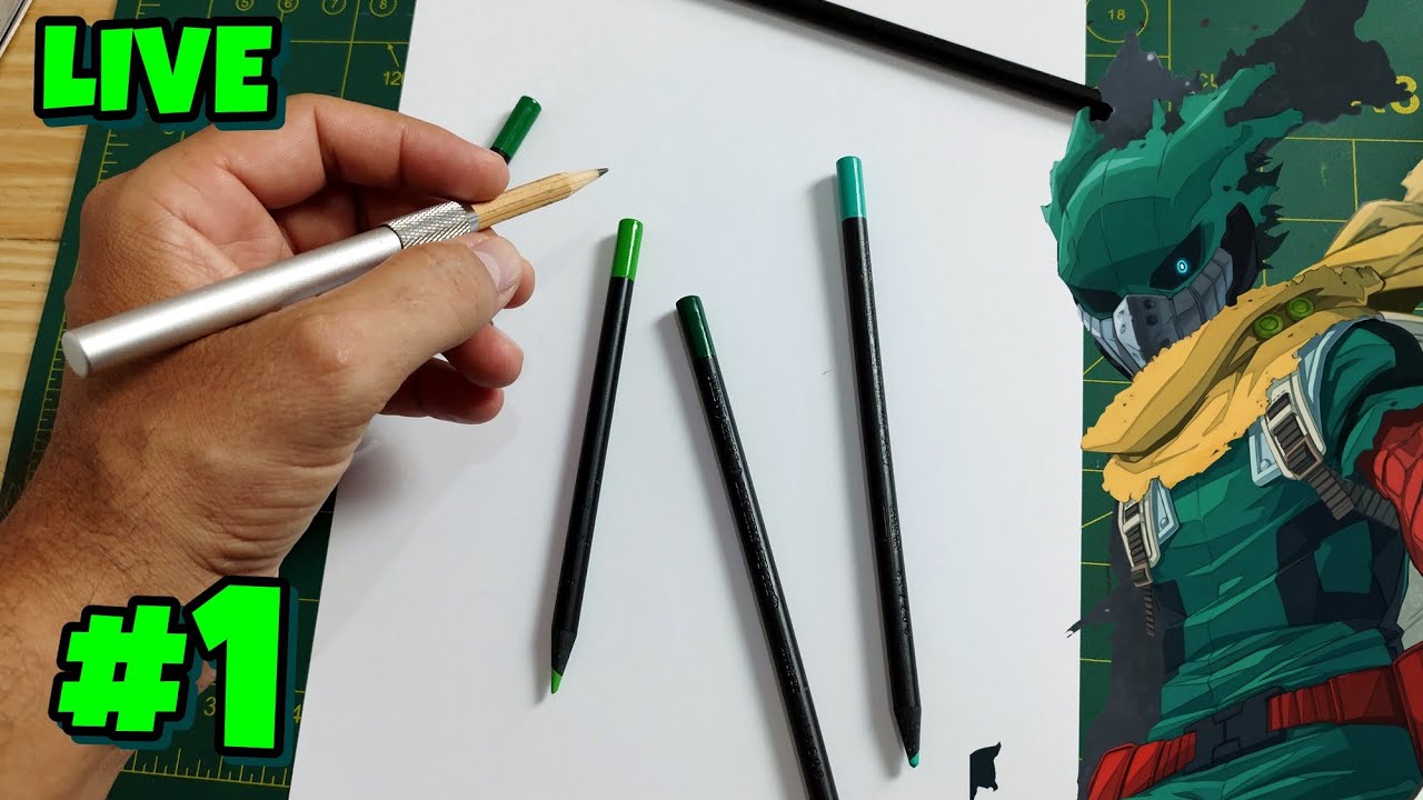 🔴 LIVE desenhando o Dark Deku - Midoriya (Boku no Hero) #1