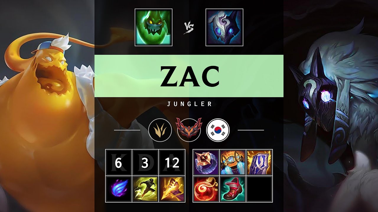 Zac Jungle vs Kindred - KR Grandmaster Patch 25.19