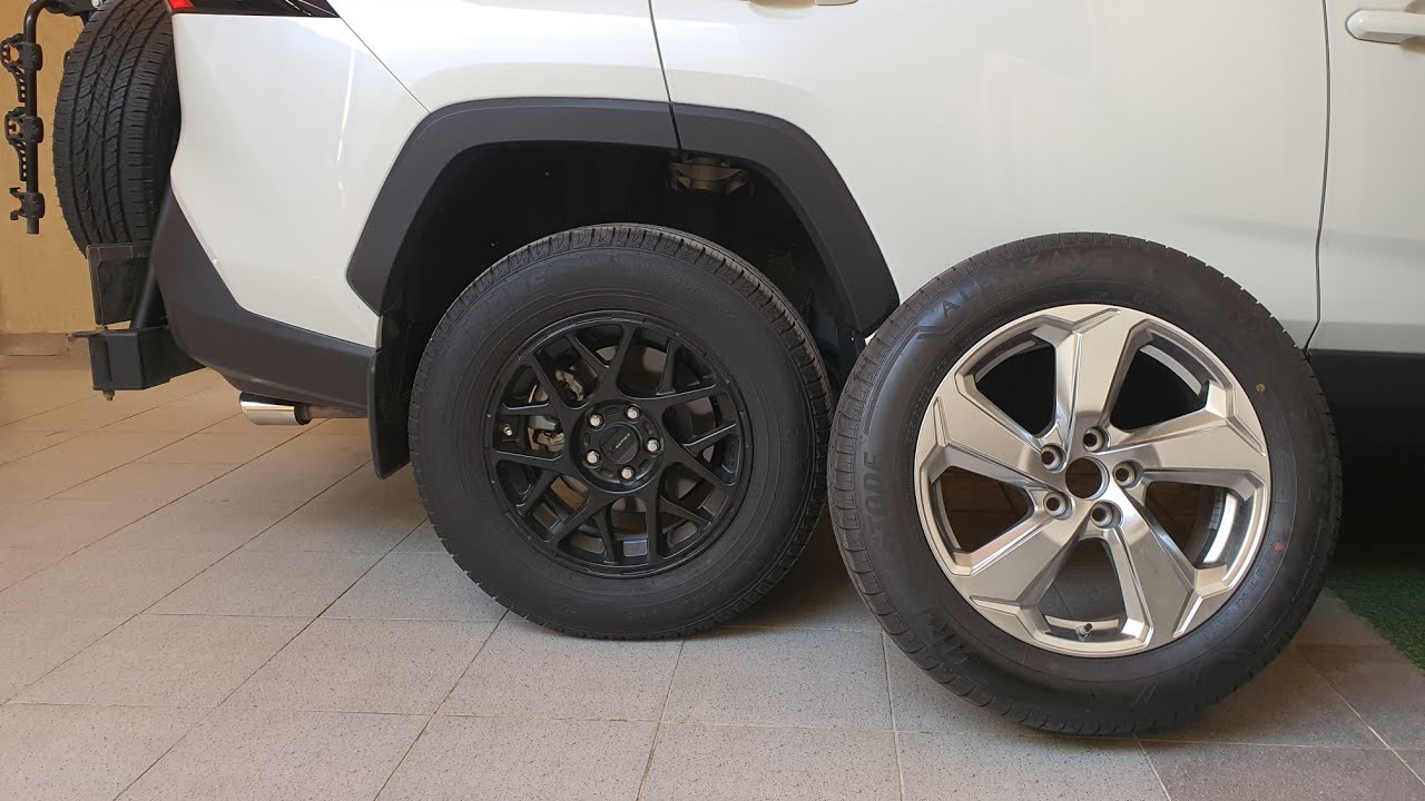 تركيب جنوط ١٧ لسيارة Rav4 2021 خليجي فل كامل