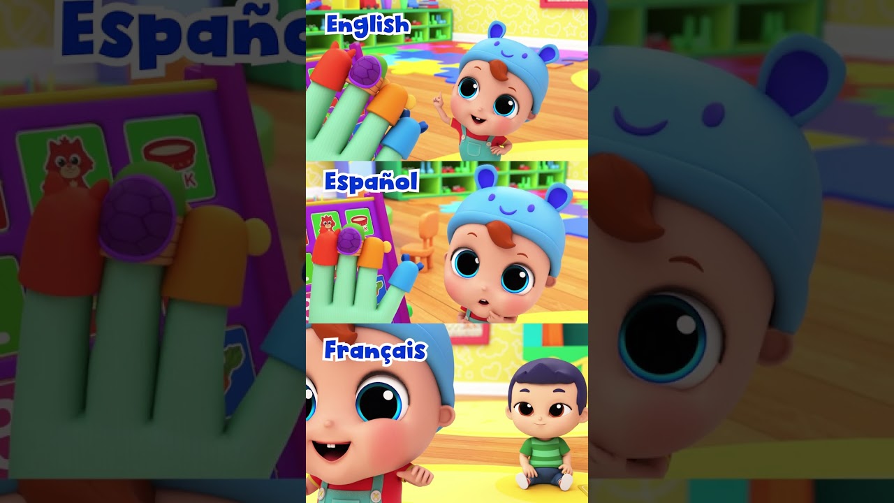 Multi-Lingual Finger Family Animals 🖐🏻 #LittleAngel #animals #shorts