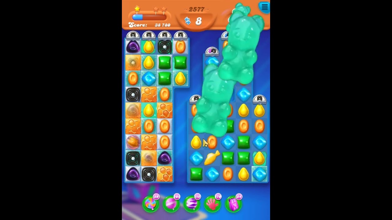 Candy Crush Soda Saga Level 2577 Get 3 Stars, 17 Moves Completed