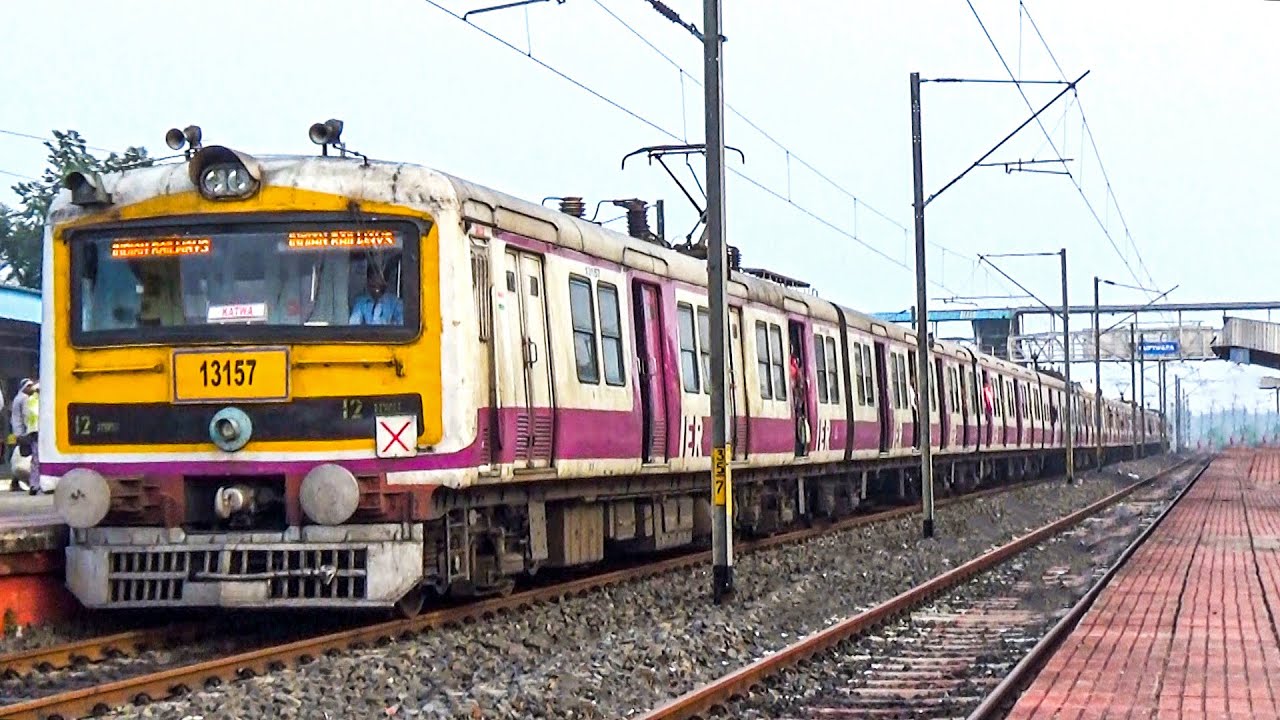 Two EMU Local Trains skipped the station one by one but next two EMU made back to back crossing
