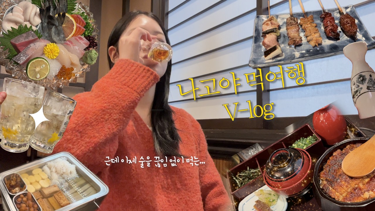 나고야 근교 여행 마지막 날 V-log/ 나고야 먹방 여행/ 근데 이제 술이 계속 나오는...