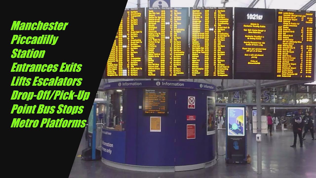 Manchester Piccadilly Station Concourse Taxi Rank Drop Off/Pick Up Area See timestamp in description