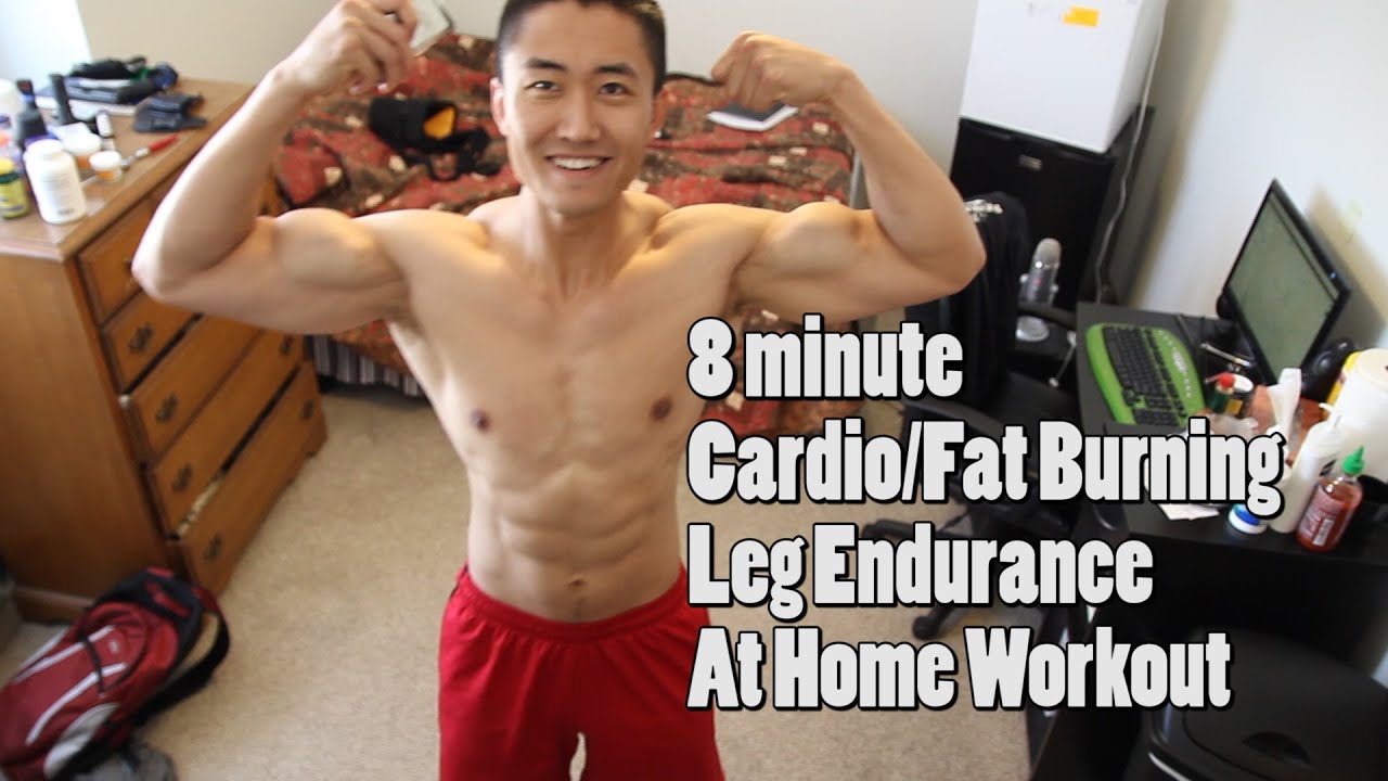 8 Min Fat Burning Home Workout Without Equipment - Burpees, Lunges, Squats