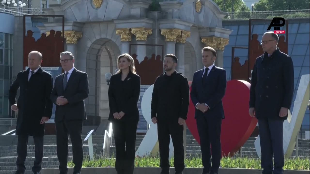 Zelenskyy and European leaders visit National Memorial to the Fallen Defenders