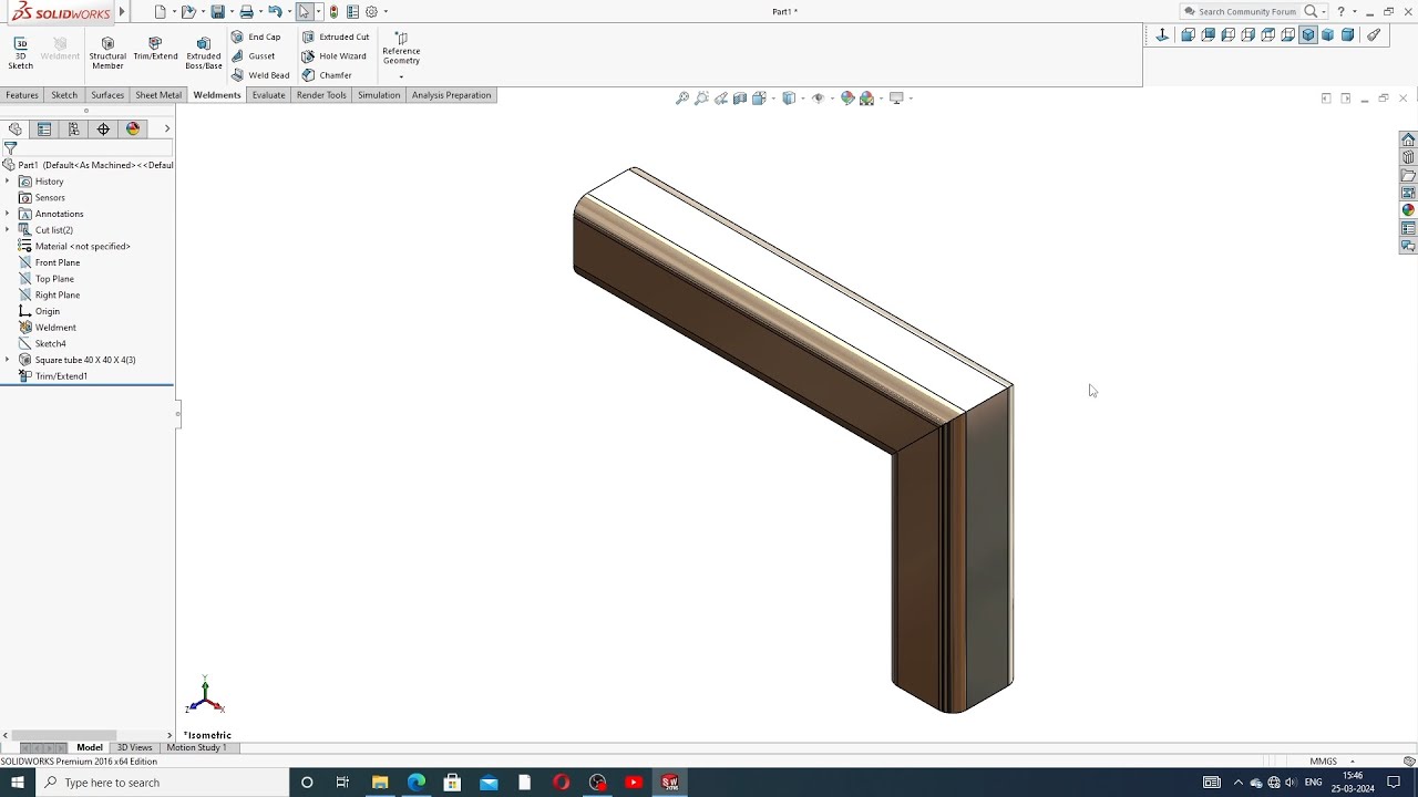 SOLIDWORKS WELDMENT DESIGN LECTURE-02, TRIM AND EXTEND