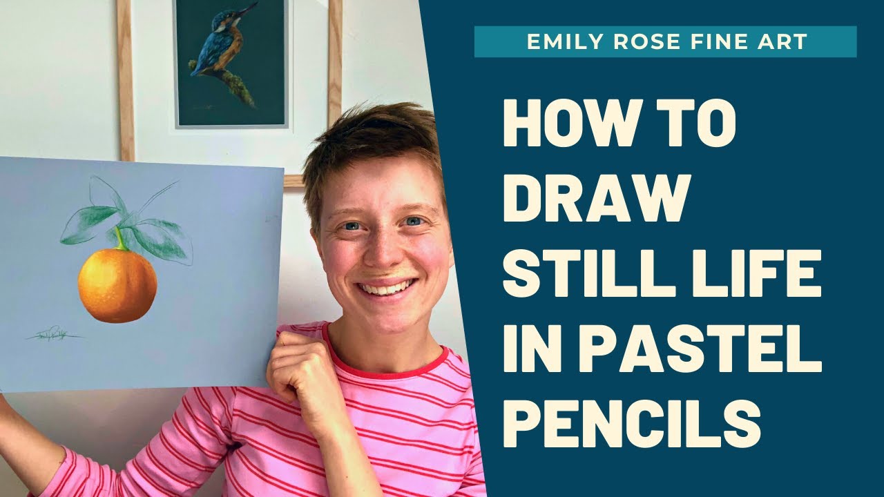 How to draw still life fruit in pastel pencil for beginners