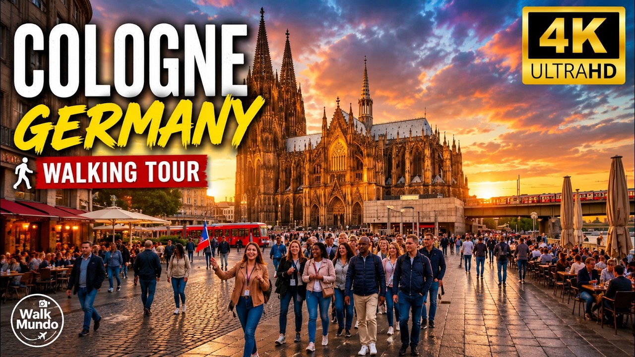 Cologne (Köln), Germany 🇩🇪 | Magical Sunset Walk in the Old Town | 4K 60fps