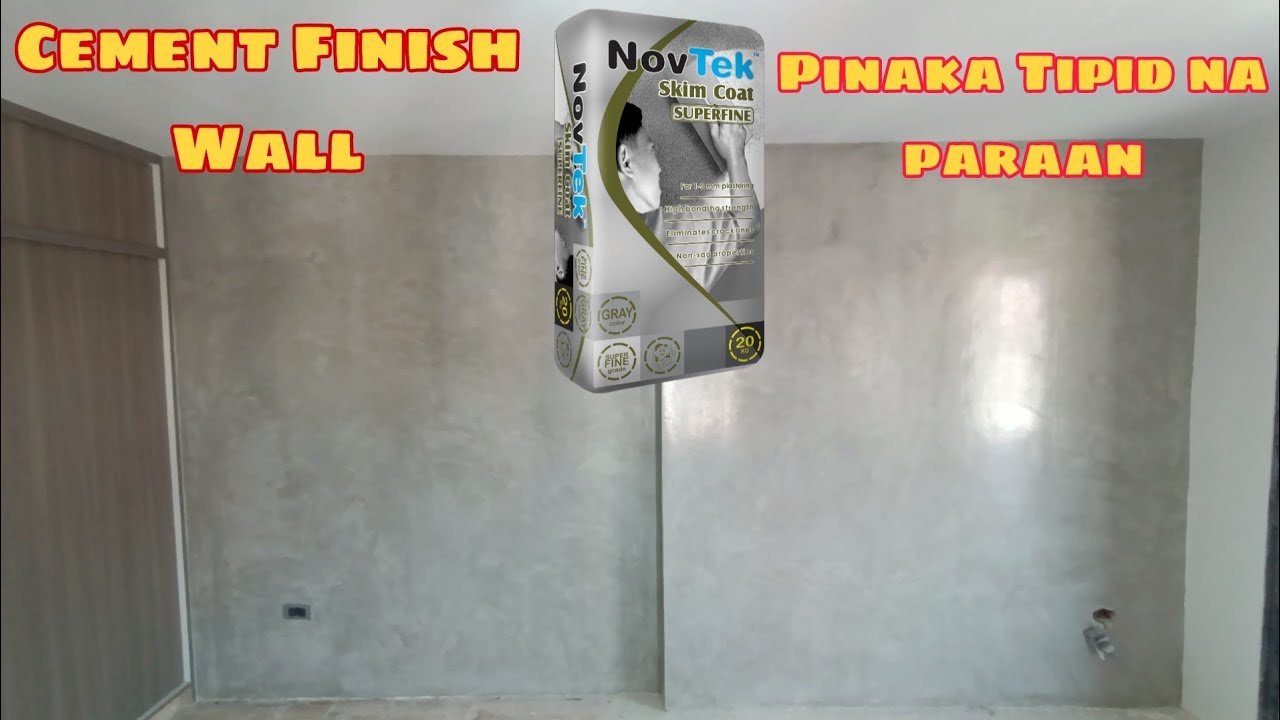 Cement Finish wall Using NOVTEK Skim coat Gray/ pinaka TIPID na paraan👍