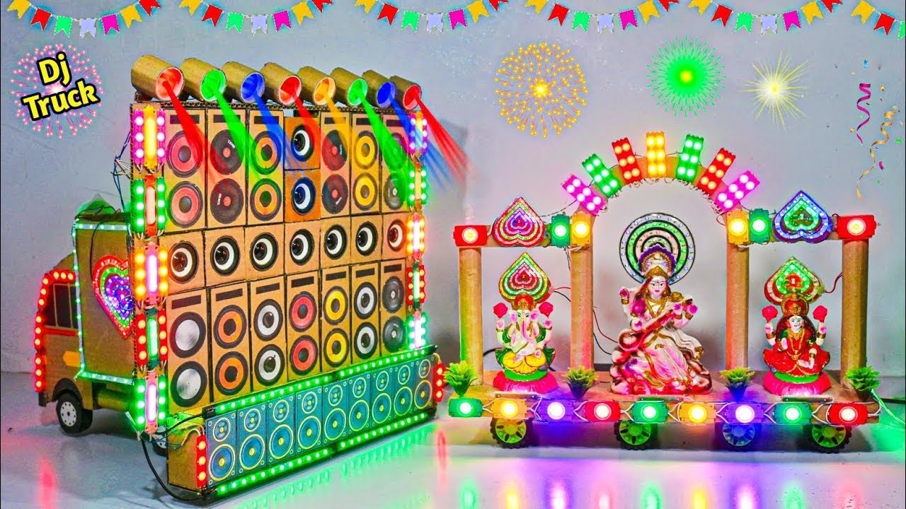 Mini Dj Truck loading At-New Home by cardboard making dj truck and light dj toy eicher dj Big dj