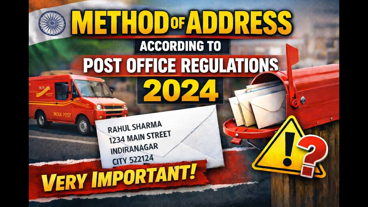 Method of Address as per Post office Regulations 2024 | PO Exam Very Important Topic