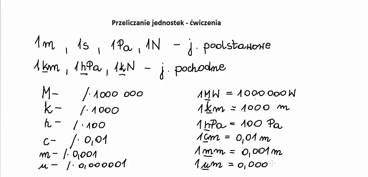 Przeliczanie jednostek - ćwiczenia