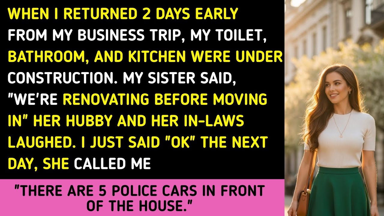 WHEN I RETURNED 2 DAYS EARLY FROM MY BUSINESS TRIP, MY TOILET, BATHROOM, AND KITCHEN WERE UNDER CONS
