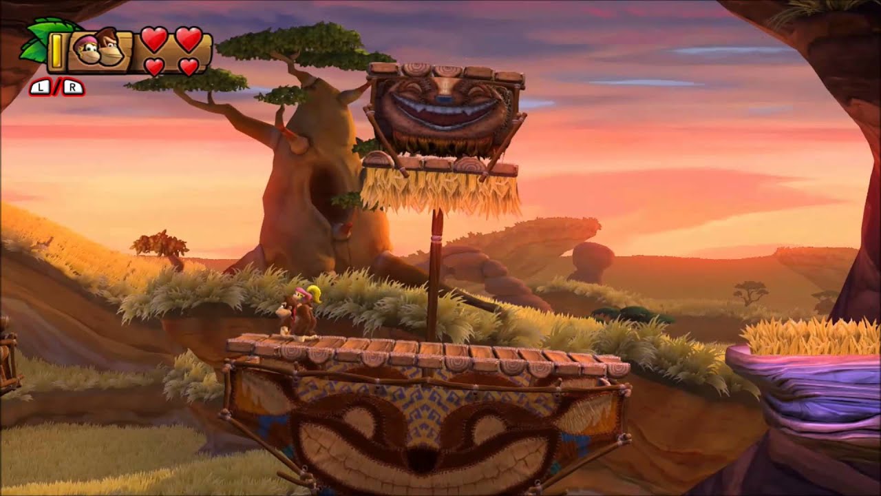 Donkey Kong Country: Tropical Freeze - 100% Walkthrough - 3-1 Grassland Groove (Puzzle and KONG)