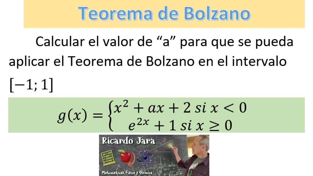 Teorema de Bolzano Ejercicio de Aplicación