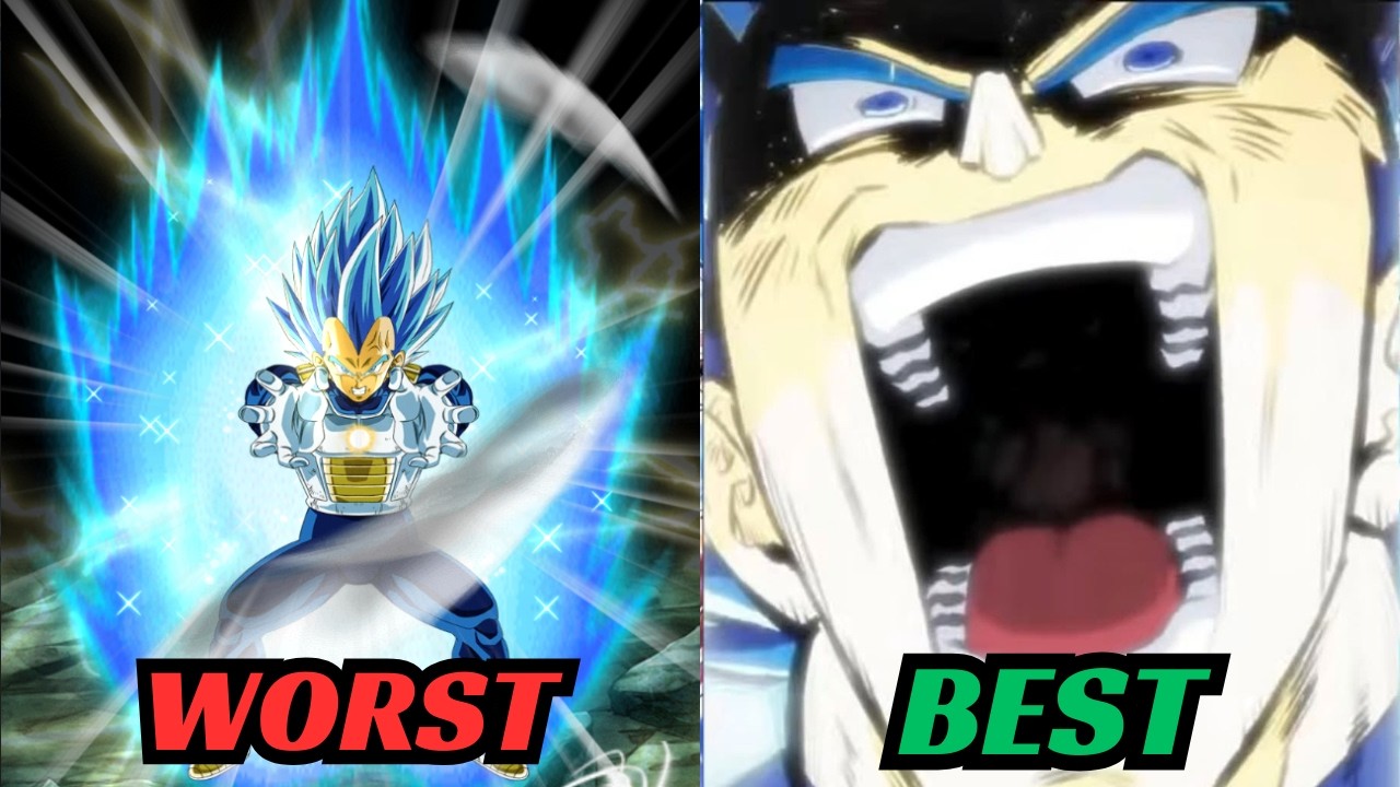 Эволюция анимаций Вегеты в SSBE от худшего к лучшему (Dokkan Battle)