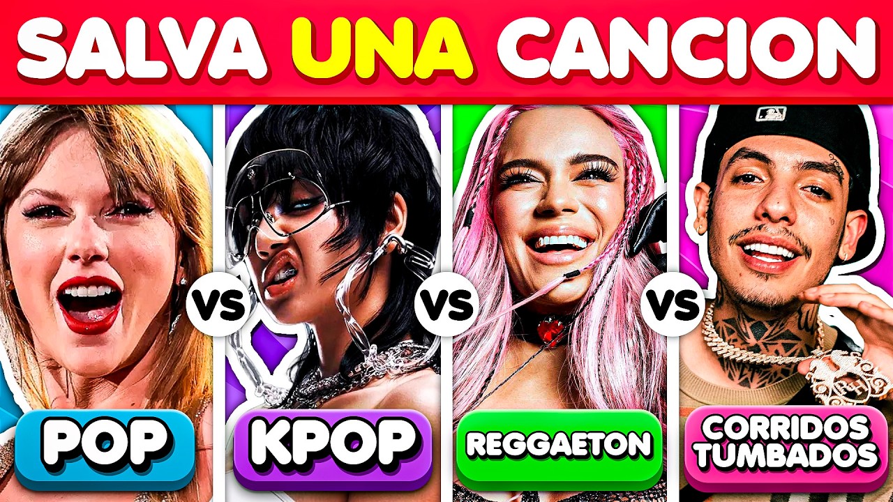 POP vs KPOP vs REGGAETON vs REGIONAL MEXICANO: SALVA UNA CANCIÓN 🎵😲 | TriviaTime