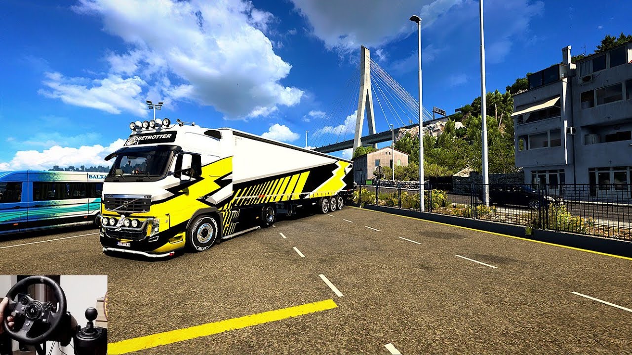 ETS2 Volvo FH16 Mostar-Dubrovnik ProMods X Yugoslavia map Steering Wheel Manual Shifter 