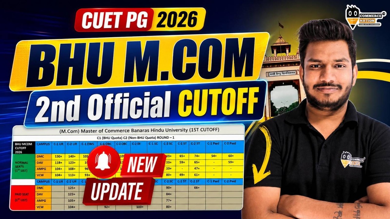 Второй официальный проходной балл BHU M.Com 2026 | Проходной балл по категориям | Обновление по п...