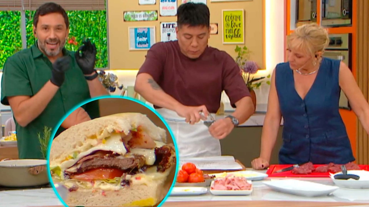 ¡UN ESPECTÁCULO! Mariano de la Canal ayudó a Coco Carreño a preparar el mejor sandwich de lomito