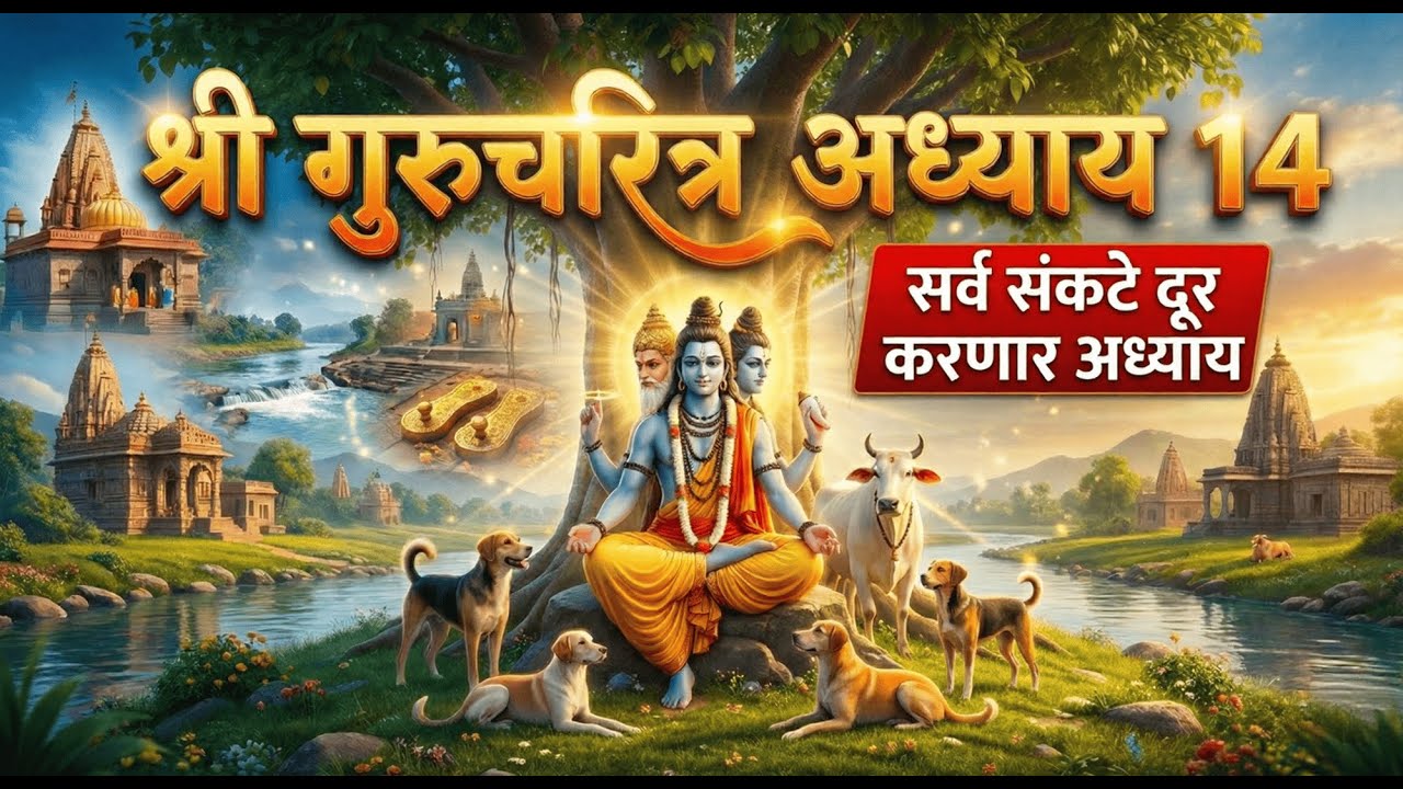 श्री गुरुचरित्र अध्याय 14 | मोठे संकट दूर करण्यासाठी हा अध्याय नक्की ऐका | Gurucharitra Adhyay 14