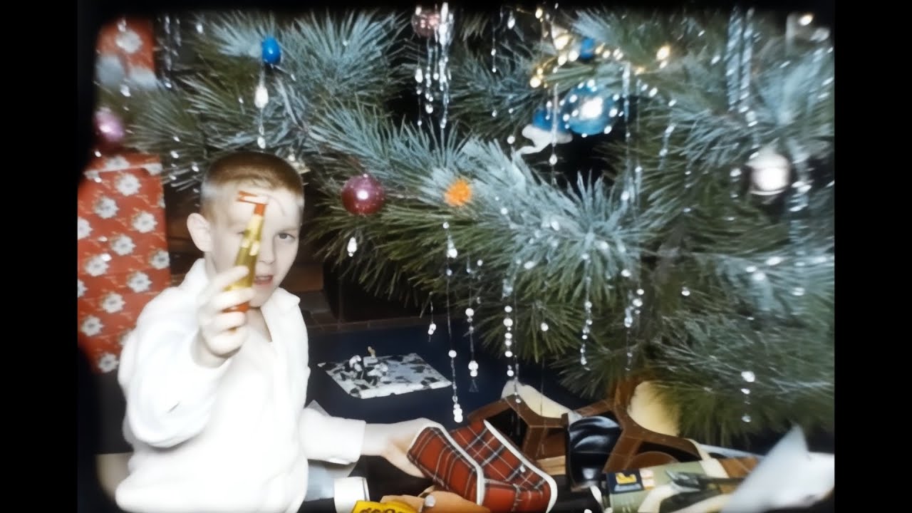 Christmas 1955 Perkin Illinois -The Dowell Family Getting together for Dinner, Opening Presents