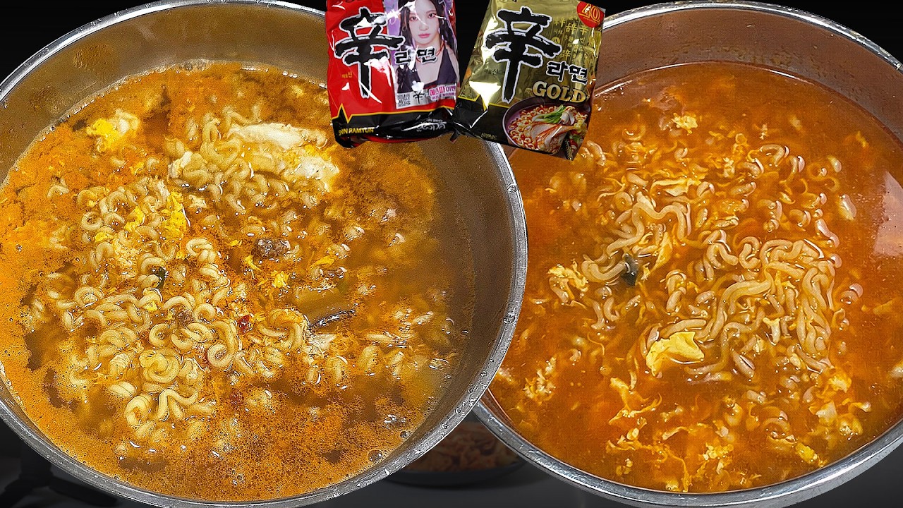 40주년 기념 라면인데 별로라고 해서 신라면 골드vs신라면 오리지널 2그릇 동시에 먹고 비교해봤습니다