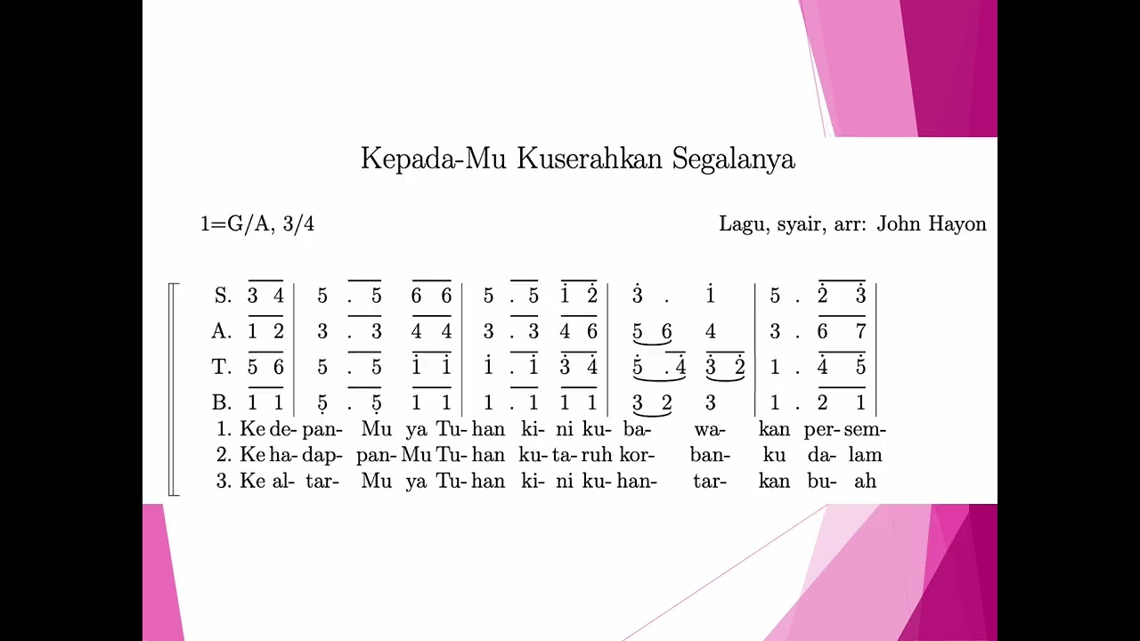 KepadaMu kuserahkan segalanya - notasi Alto