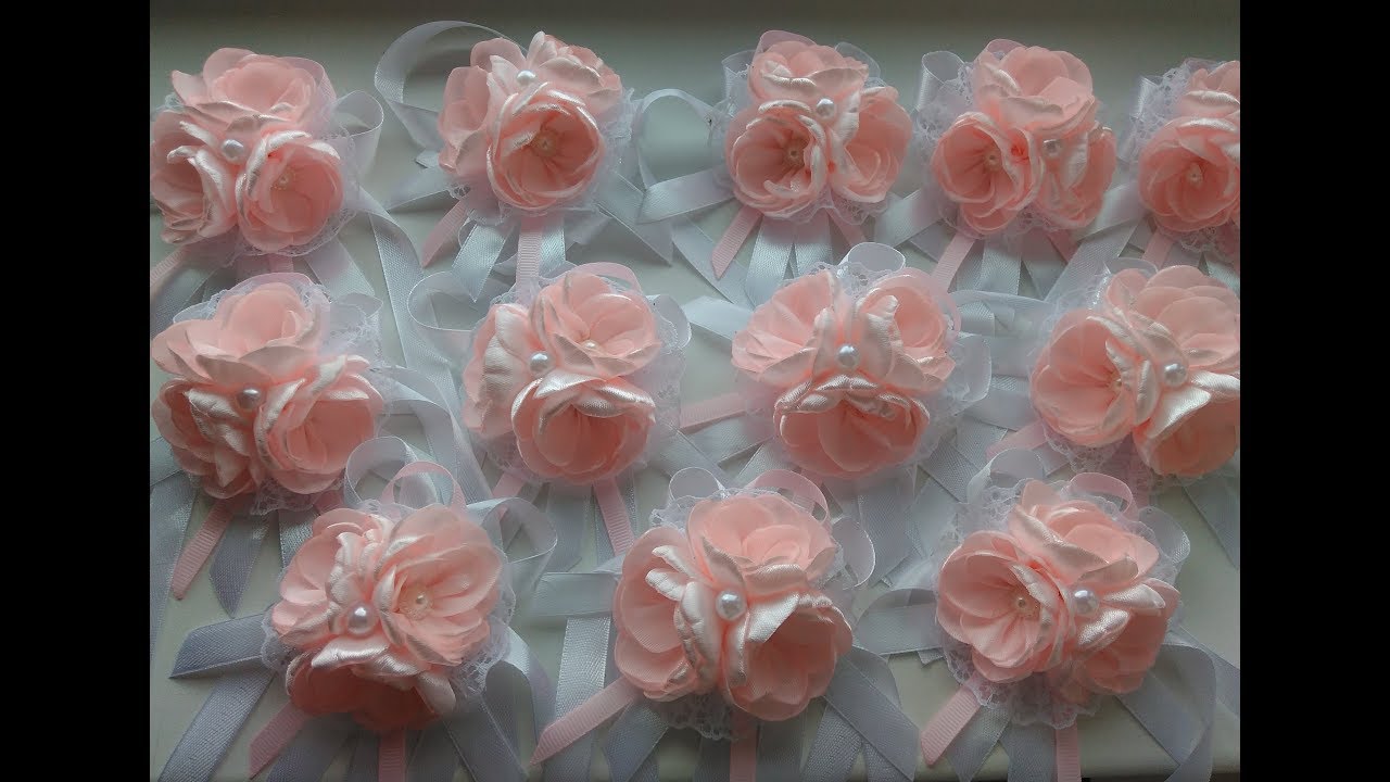 Браслеты для подружек невесты из лент Канзаши МК / Bracelets for the bridesmaids and the ribbon
