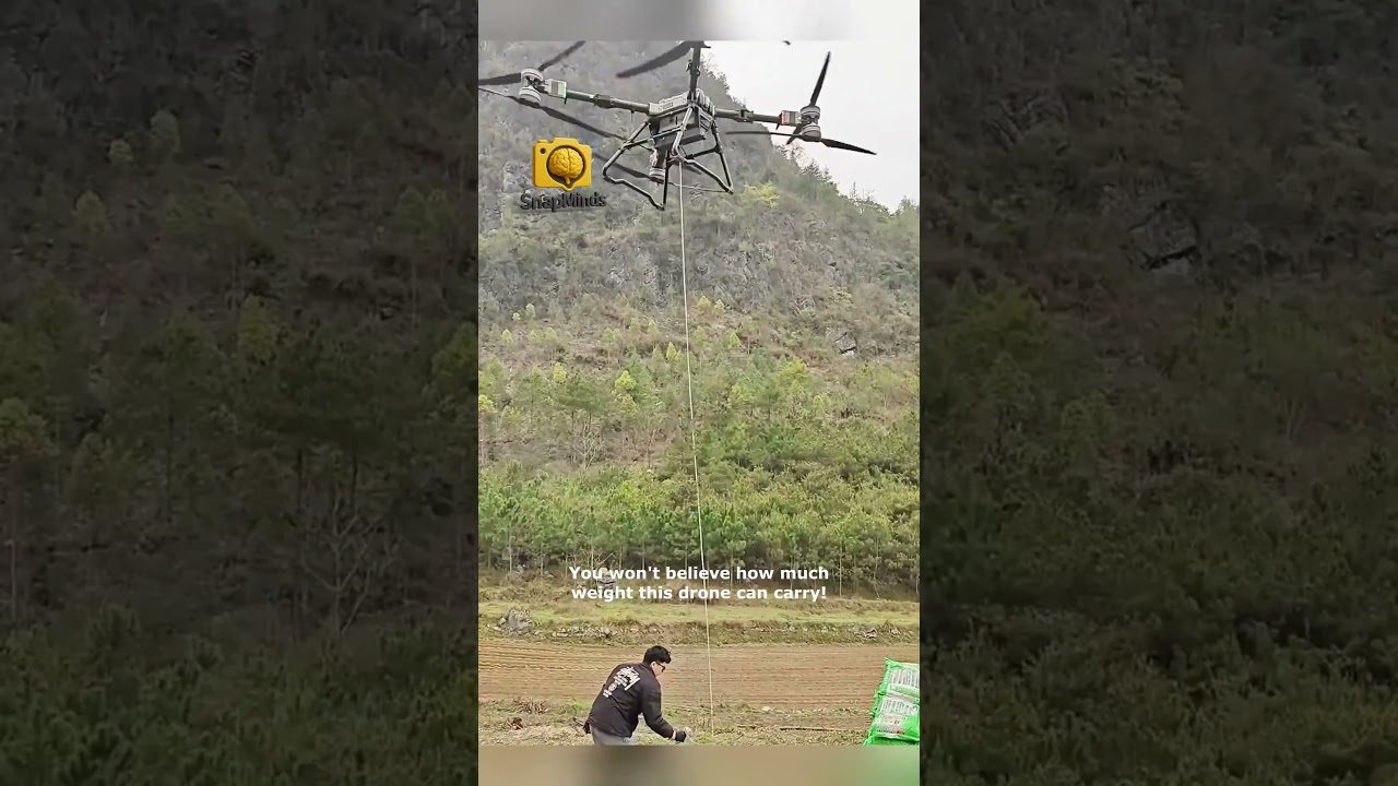Incredible Drone Power  3 Cement Bags Lifted!