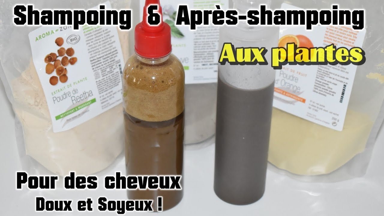 🌺28.│Shampoing et après-shampoing végétaux : lave, fortifie, démêle et donne du volume aux cheveux.