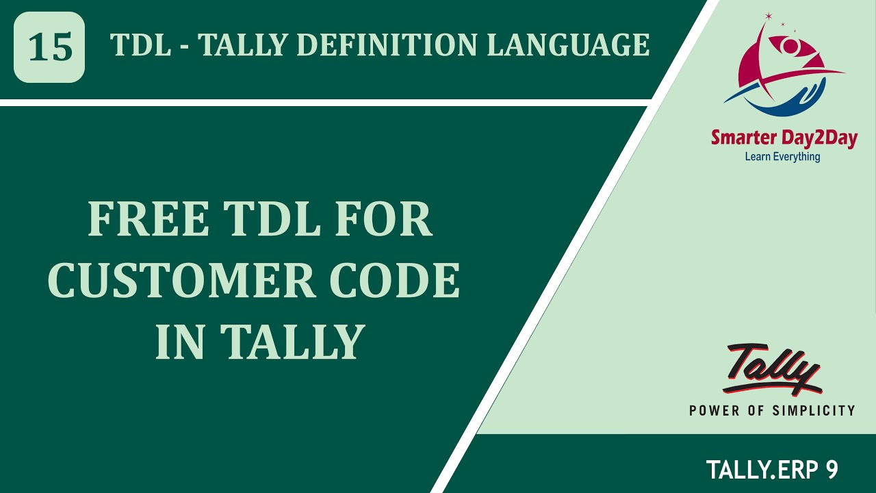 FREE TDL FOR CUSTOMER CODE IN TALLY | CUSTOMER CODE IN LEDGER CREATION AND SALES VOUCHER IN TALLY