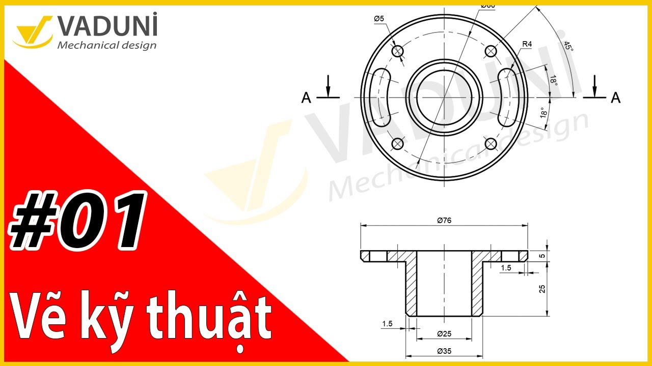 Học vẽ kỹ thuật cơ khí | Vẽ kỹ thuật cơ bản | Buổi 1
