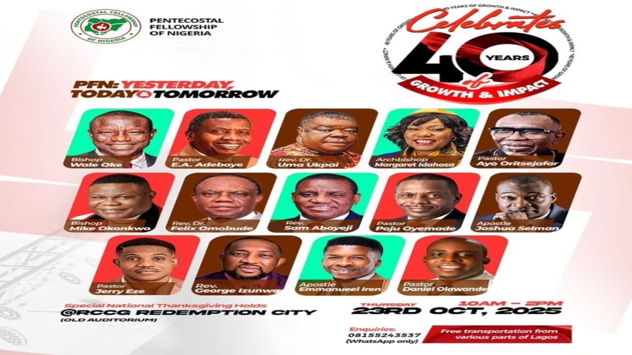 PENTECOSTAL FELLOWSHIP OF NIGERIA || 40th ANNIVERSARY